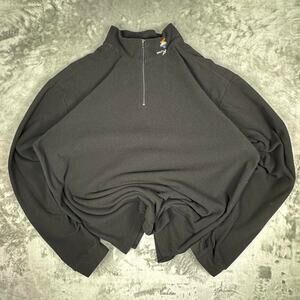 Vintage 2002 SLC Olympics Marke Embroidered Hit Black Quarter-zip Sweatshirt XL